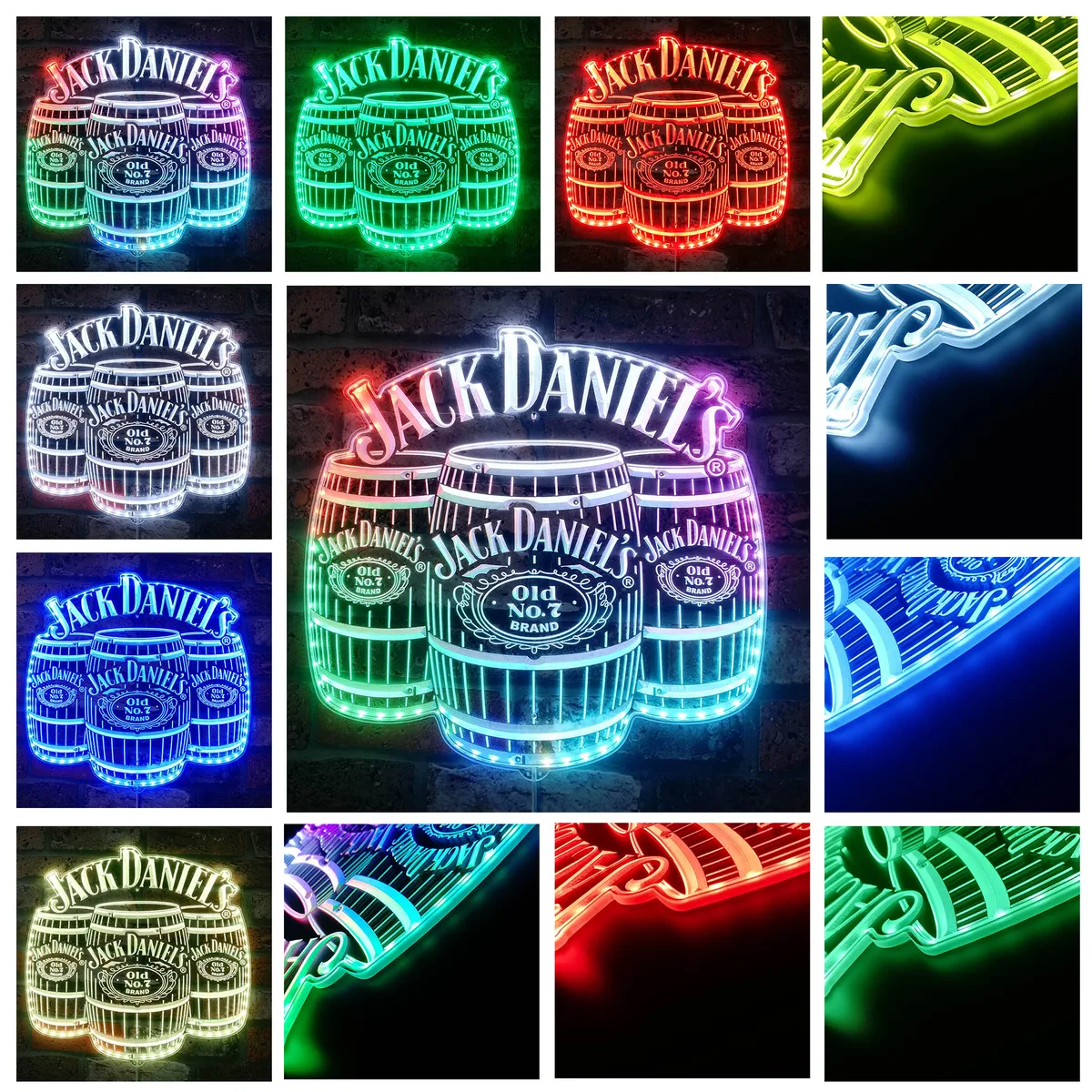 Jack Daniel's Old No. 7 Brand Barrel RGB LED Sign