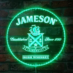 Jameson Whiskey Bar Logo RGB LED Sign