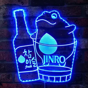 Jinro Soju Frog in Glass RGB LED Sign