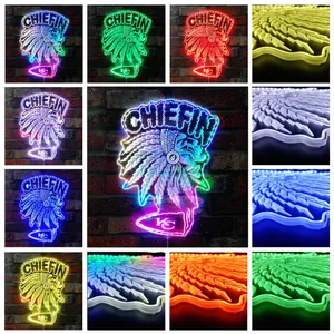 Kansas City Chiefs Chief RGB LED Sign
