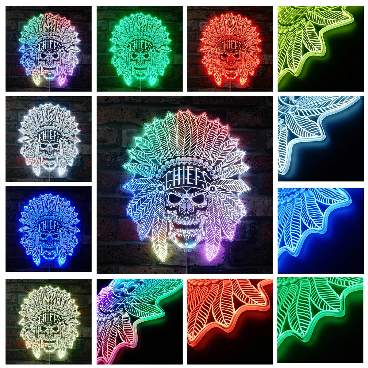 Kansas City Chiefs Mask RGB LED Sign