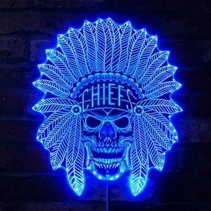 Kansas City Chiefs Mask RGB LED Sign