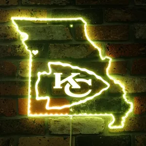 Kansas City Chiefs State Map RGB LED Sign