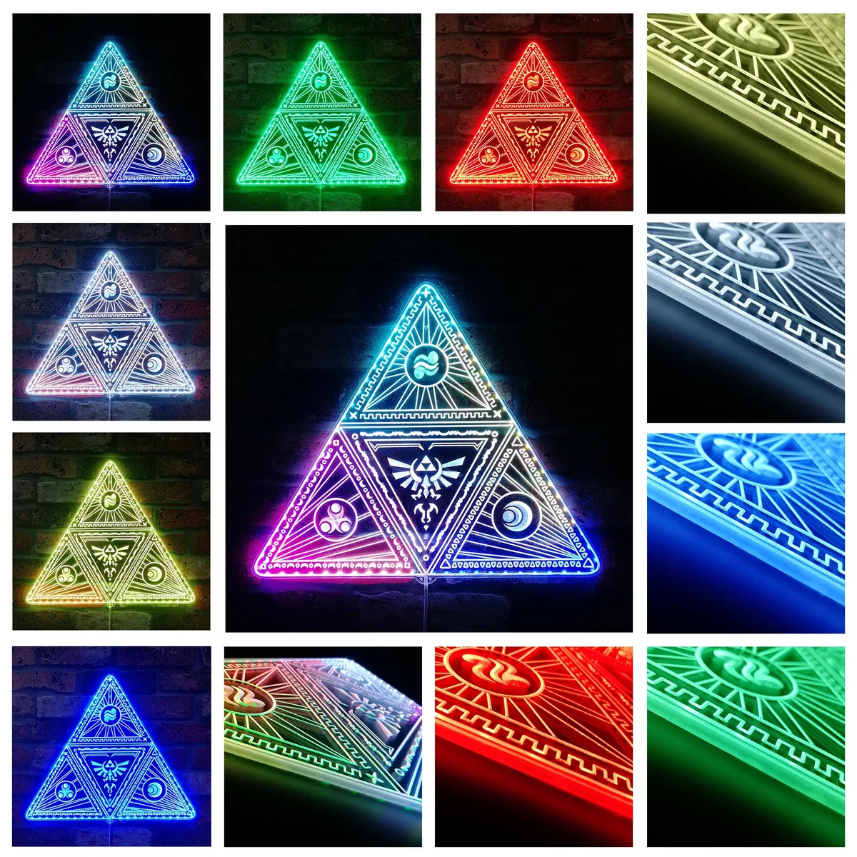 Legend of Zelda Triforce 2 RGB LED Sign