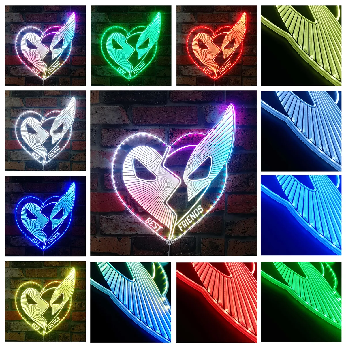 Marvel Deadpool & Wolverine Best Friends RGB LED Sign