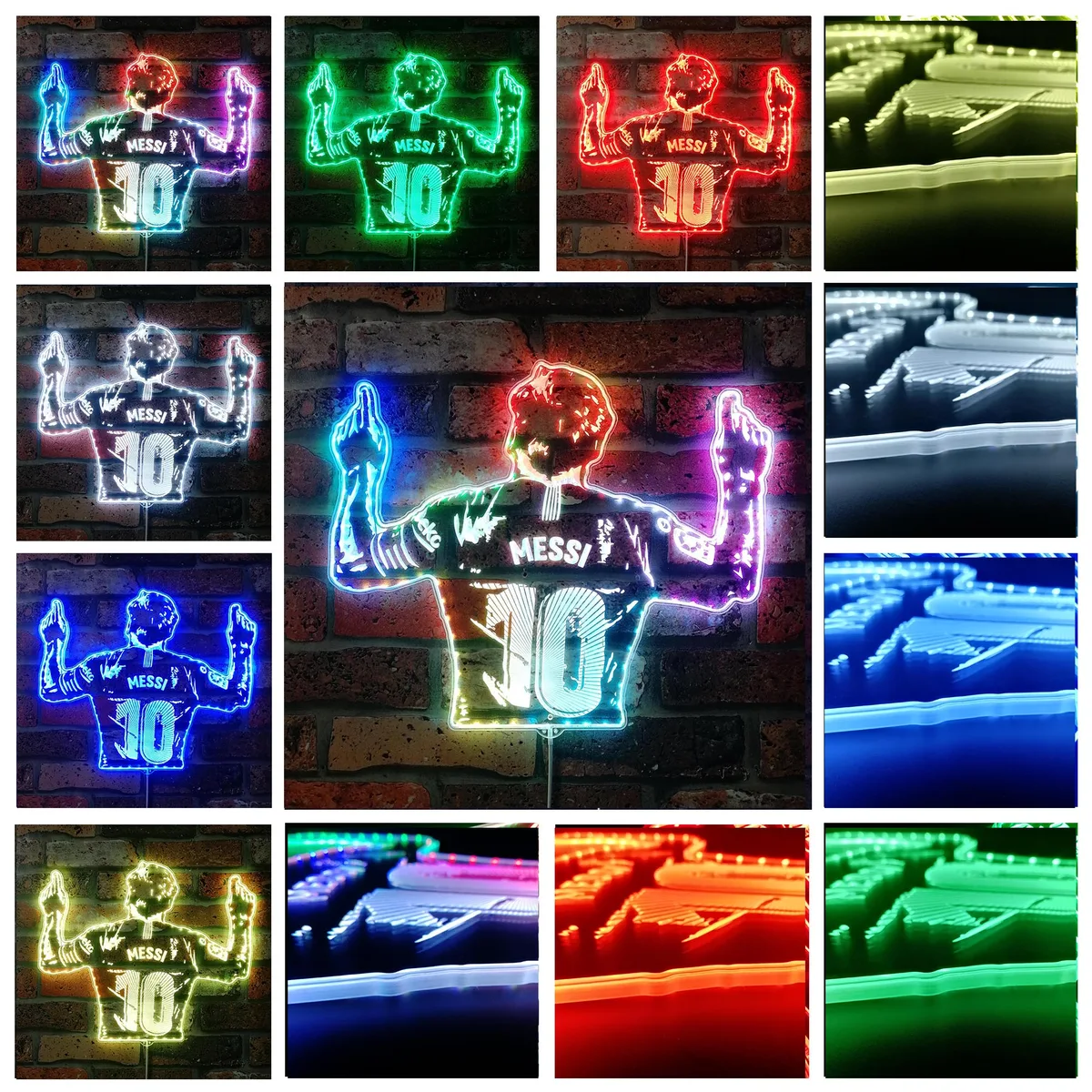 Messi Back RGB LED Sign