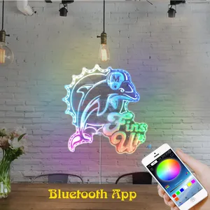 Miami Dolphins Fins Up RGB LED Sign