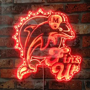 Miami Dolphins Fins Up RGB LED Sign