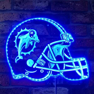 Miami Dolphins Helmet Logo RGB LED Sign