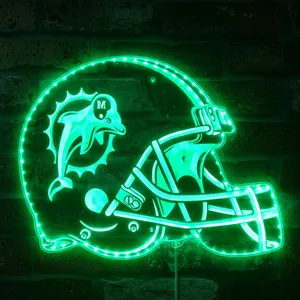 Miami Dolphins Helmet Logo RGB LED Sign