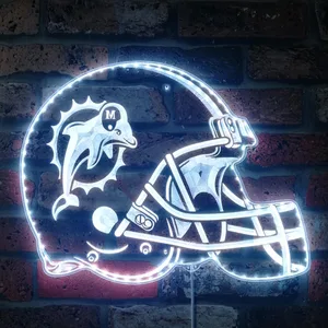 Miami Dolphins Helmet Logo RGB LED Sign