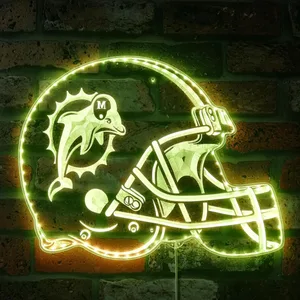 Miami Dolphins Helmet Logo RGB LED Sign