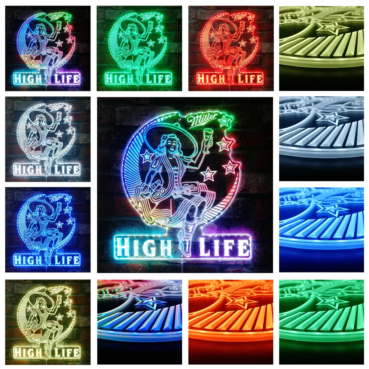 Miller High Life Lady RGB LED Sign