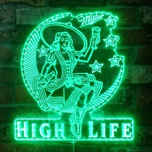 Miller High Life Lady RGB LED Sign