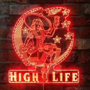 Miller High Life Lady RGB LED Sign