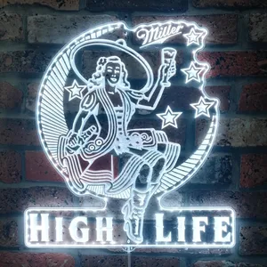Miller High Life Lady RGB LED Sign