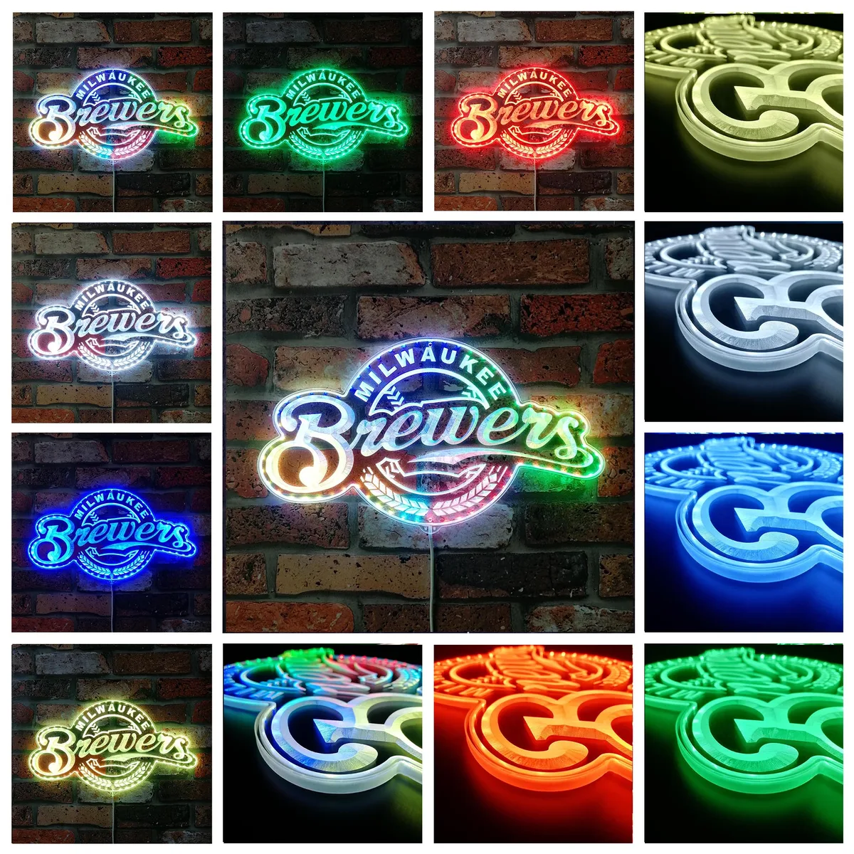 Milwaukee Brewers Logo RGB LED Sign