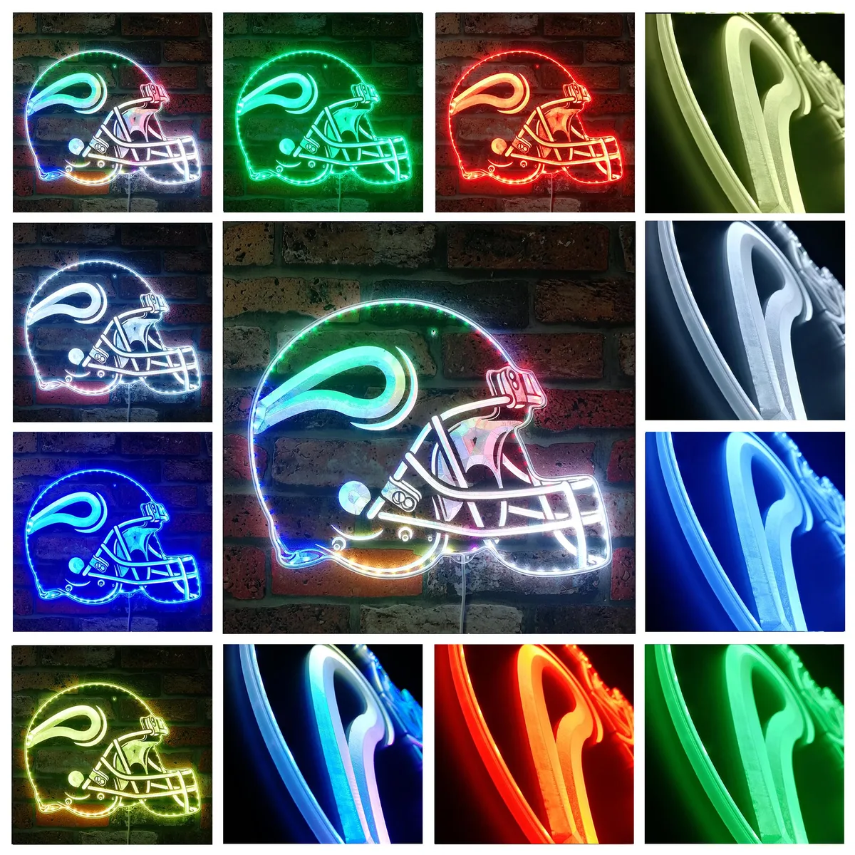 Minnesota Vikings Helmet Logo RGB LED Sign