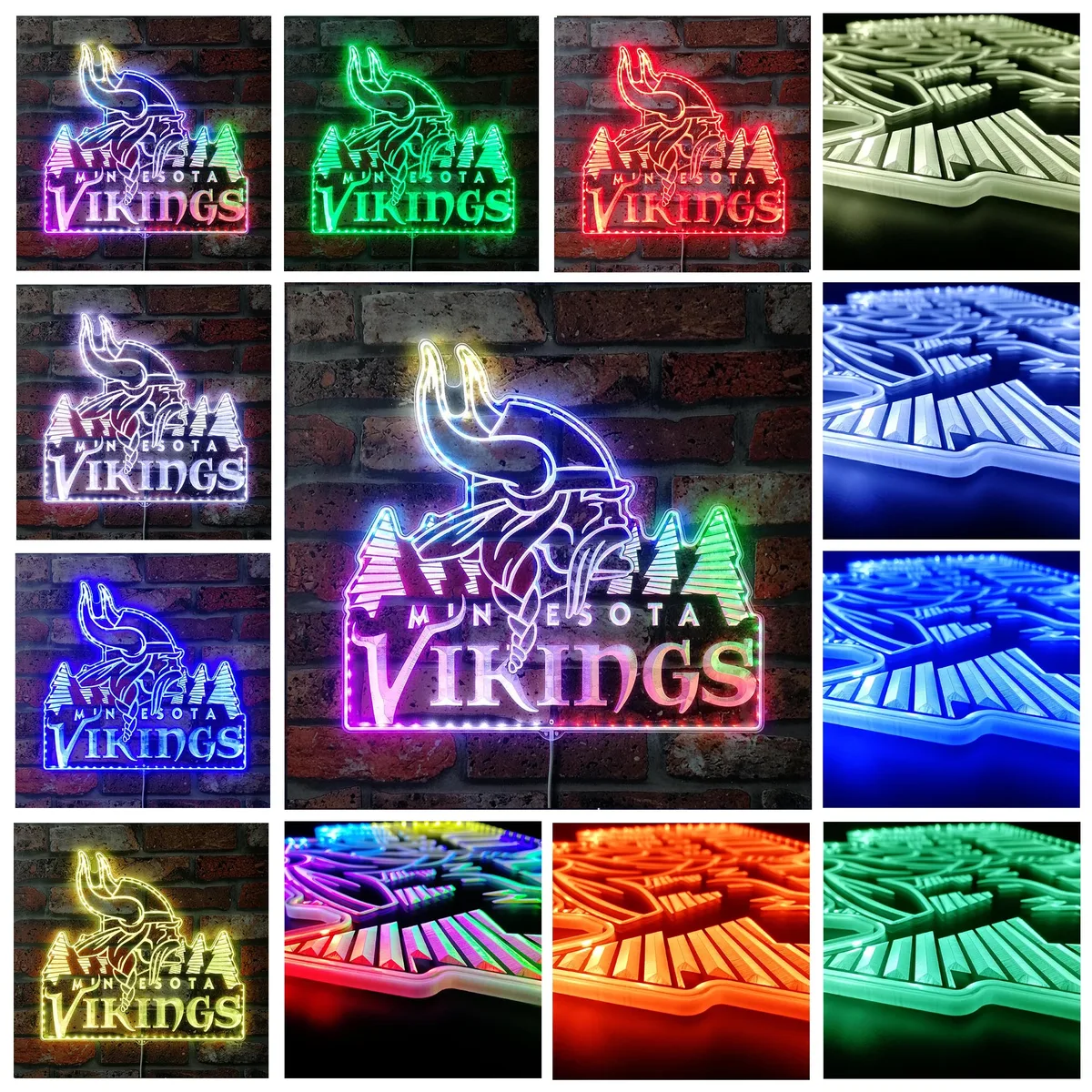 Minnesota Vikings Logo 2 RGB LED Sign