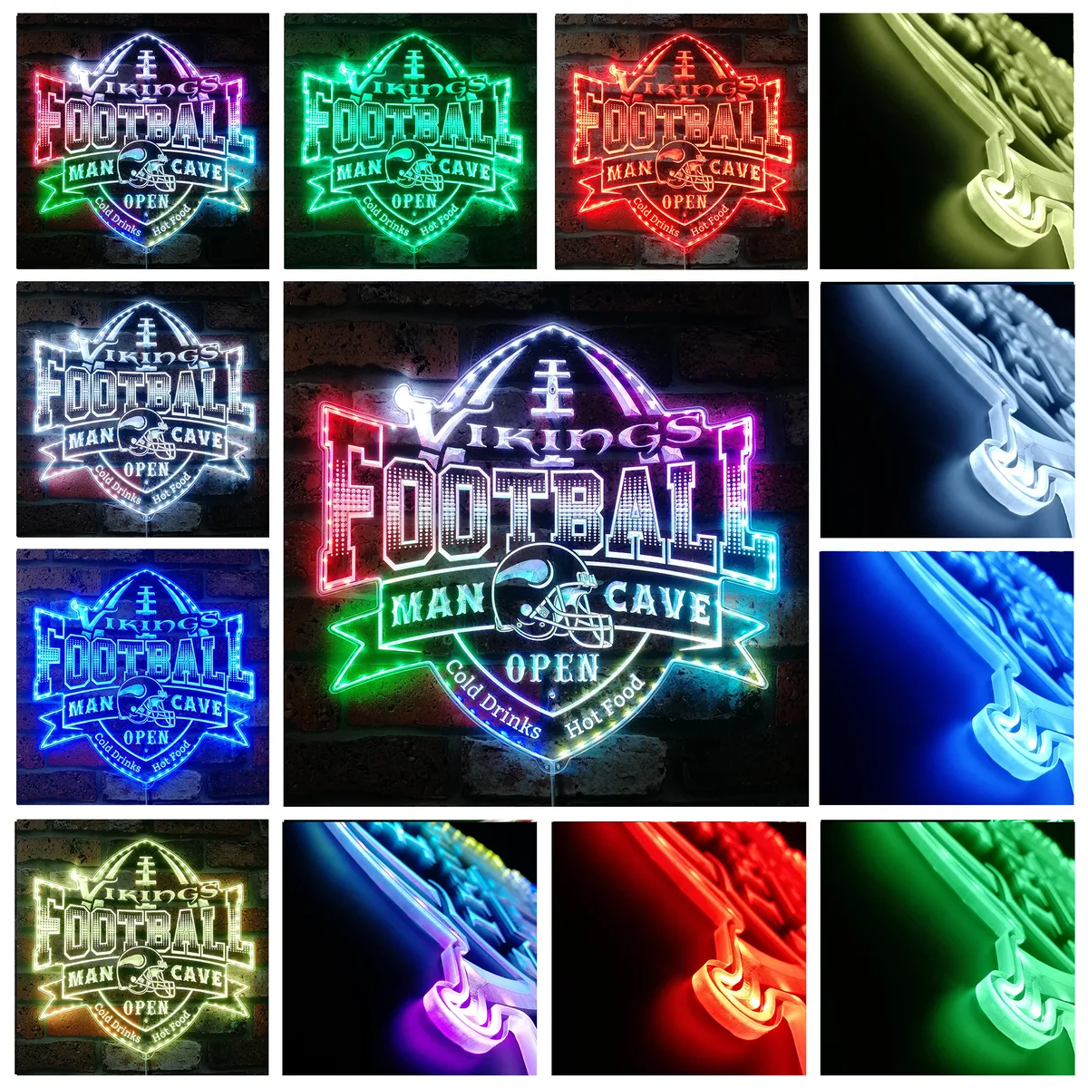 Minnesota Vikings Man Cave RGB LED Sign
