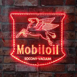 Mobil Oil Logo RGB LED Sign