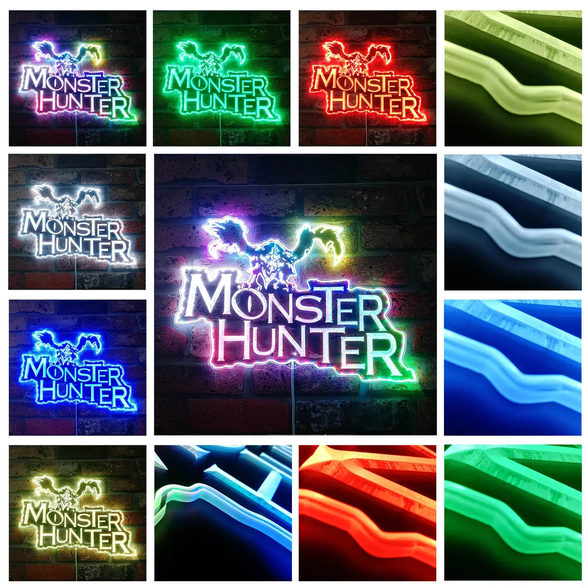 Monster Hunter Logo RGB LED Sign