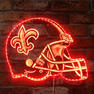 New Orleans Saints Helmet Logo RGB LED Sign