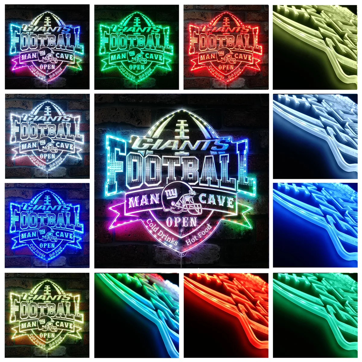 New York Giants Man Cave RGB LED Sign