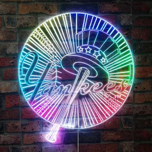 New York Yankees Bat and Hat RGB LED Sign