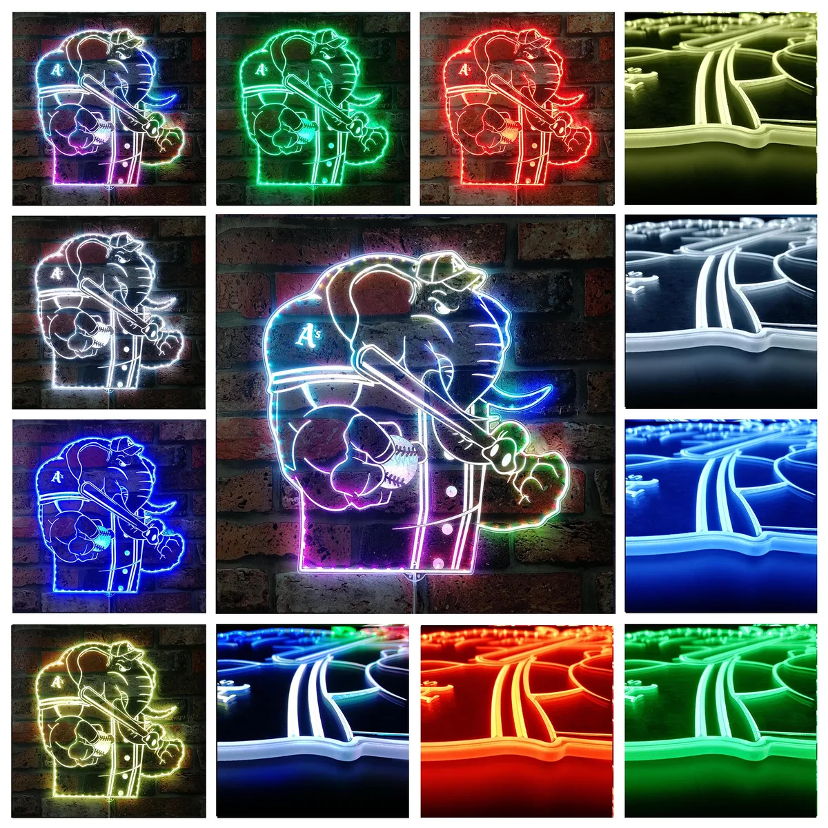 Oakland Athletics Baseball RGB LED Sign