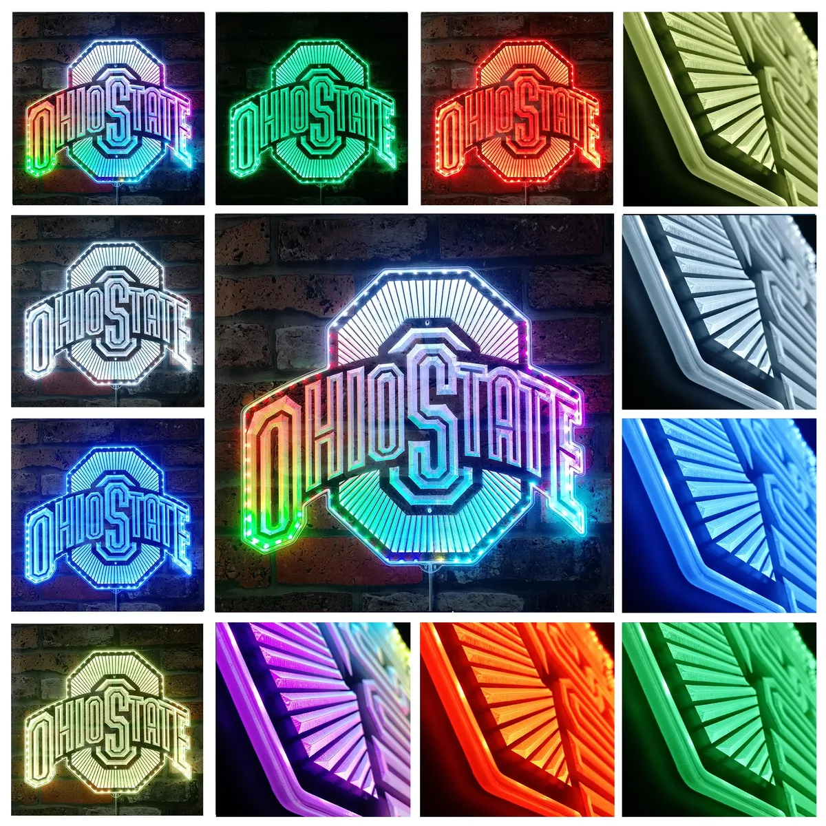 Ohio State Buckeyes Logo RGB LED Sign