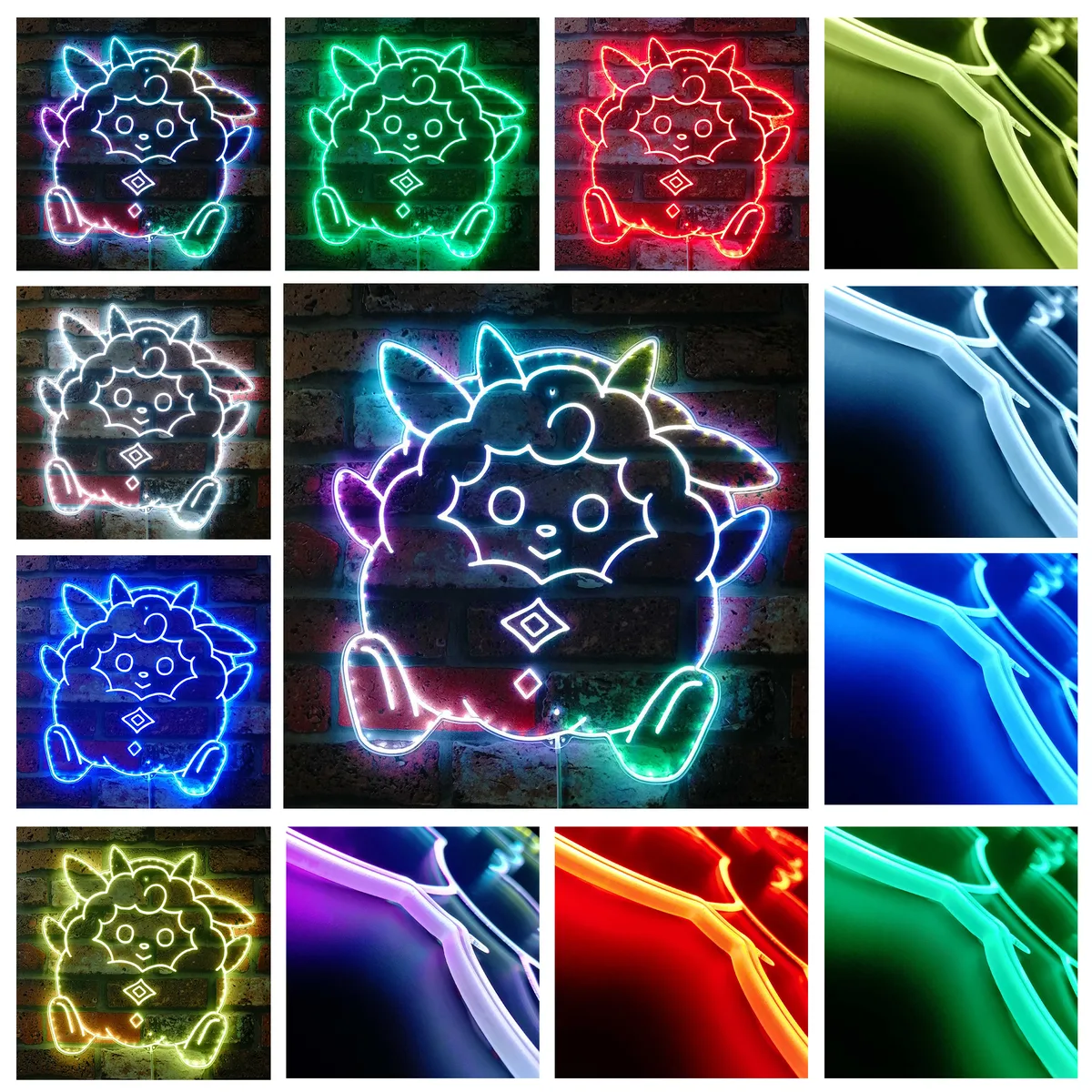 Palworld Lamball RGB LED Sign