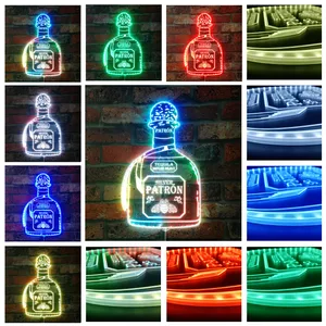 Patron Silver Patron Bottle RGB LED Sign