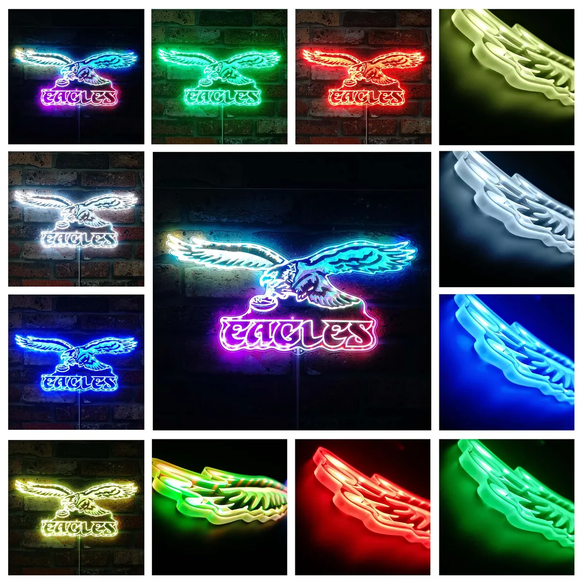 Philadelphia Eagles Eagle with Football RGB LED Sign