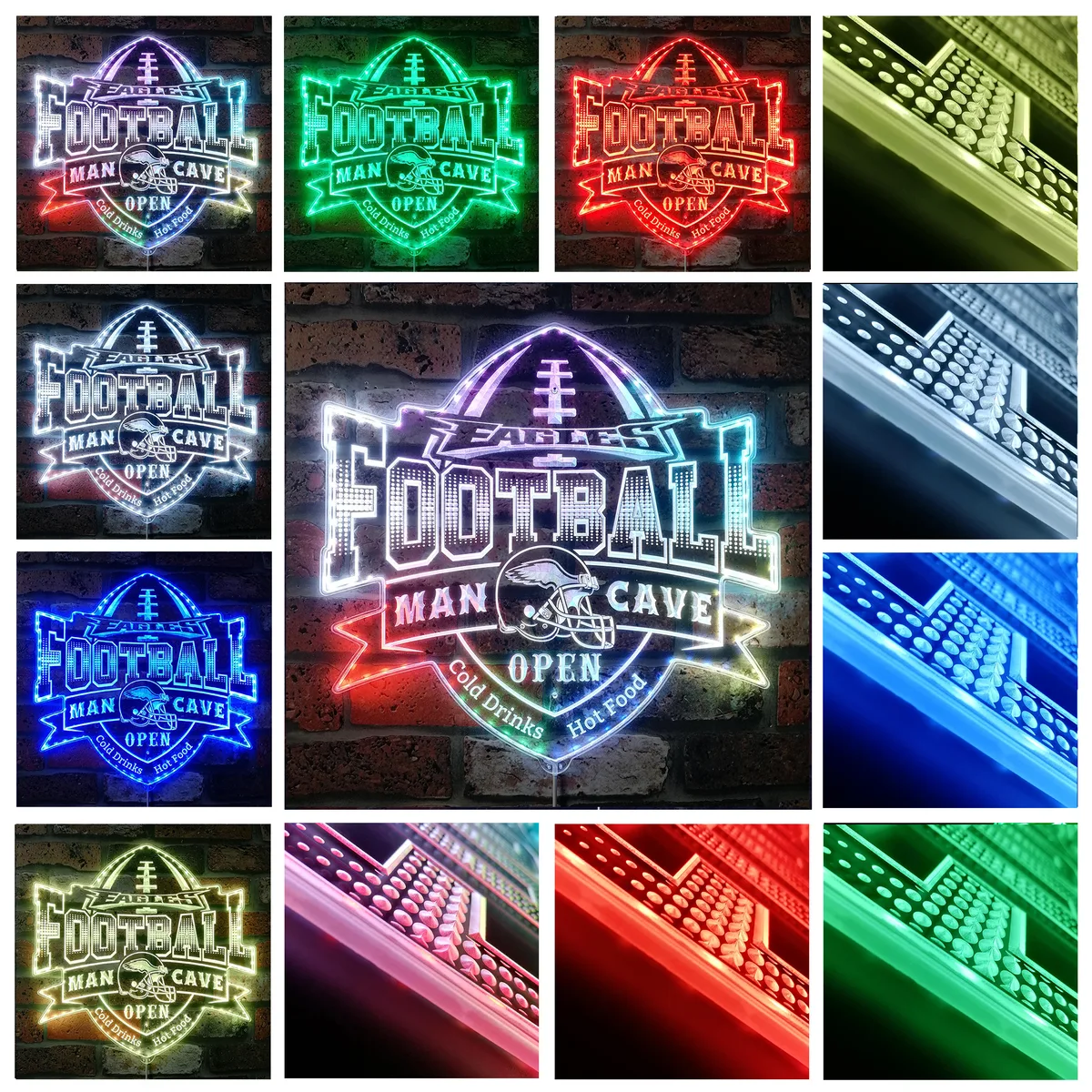 Philadelphia Eagles Man Cave RGB LED Sign