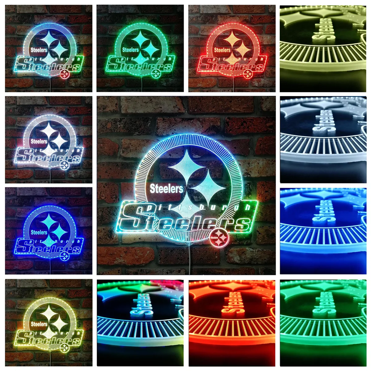 Pittsburgh Steelers Shining Logo RGB LED Sign