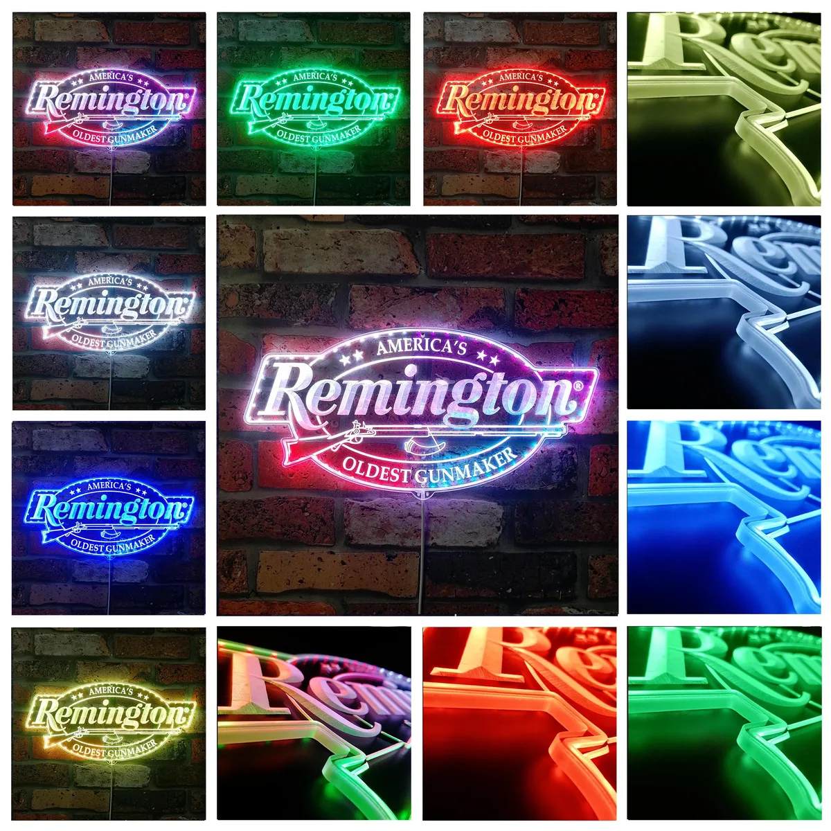 Remington Arms Logo RGB LED Sign