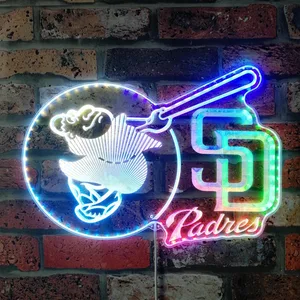 San Diego Padres Friar Swinging Bat RGB LED Sign