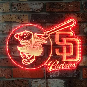San Diego Padres Friar Swinging Bat RGB LED Sign