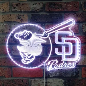 San Diego Padres Friar Swinging Bat RGB LED Sign