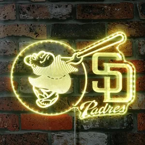 San Diego Padres Friar Swinging Bat RGB LED Sign