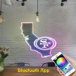 San Francisco 49ers State Map RGB LED Sign