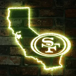 San Francisco 49ers State Map RGB LED Sign