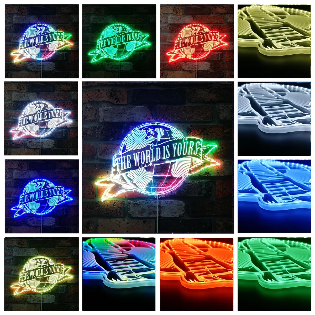 Scarface The World Is Yours RGB LED Sign