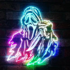 Scream Ghost Face RGB LED Sign