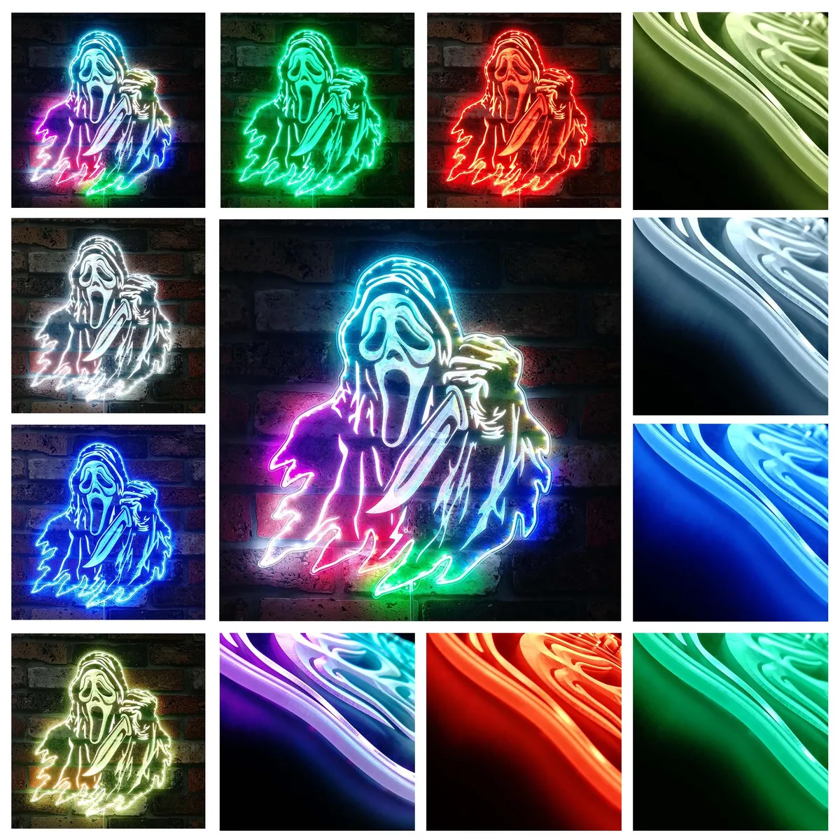 Scream Ghost Face RGB LED Sign