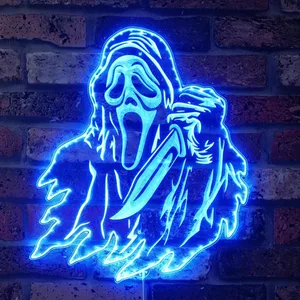 Scream Ghost Face RGB LED Sign
