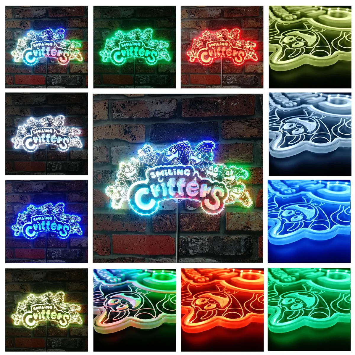 Smiling Critters Logo RGB LED Sign