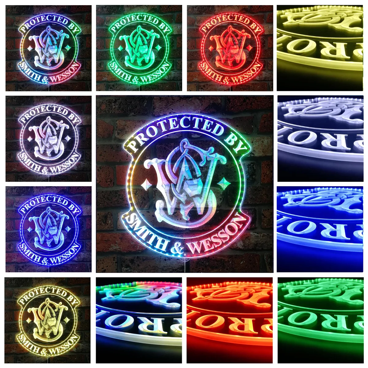 Smith & Wesson Logo RGB LED Sign