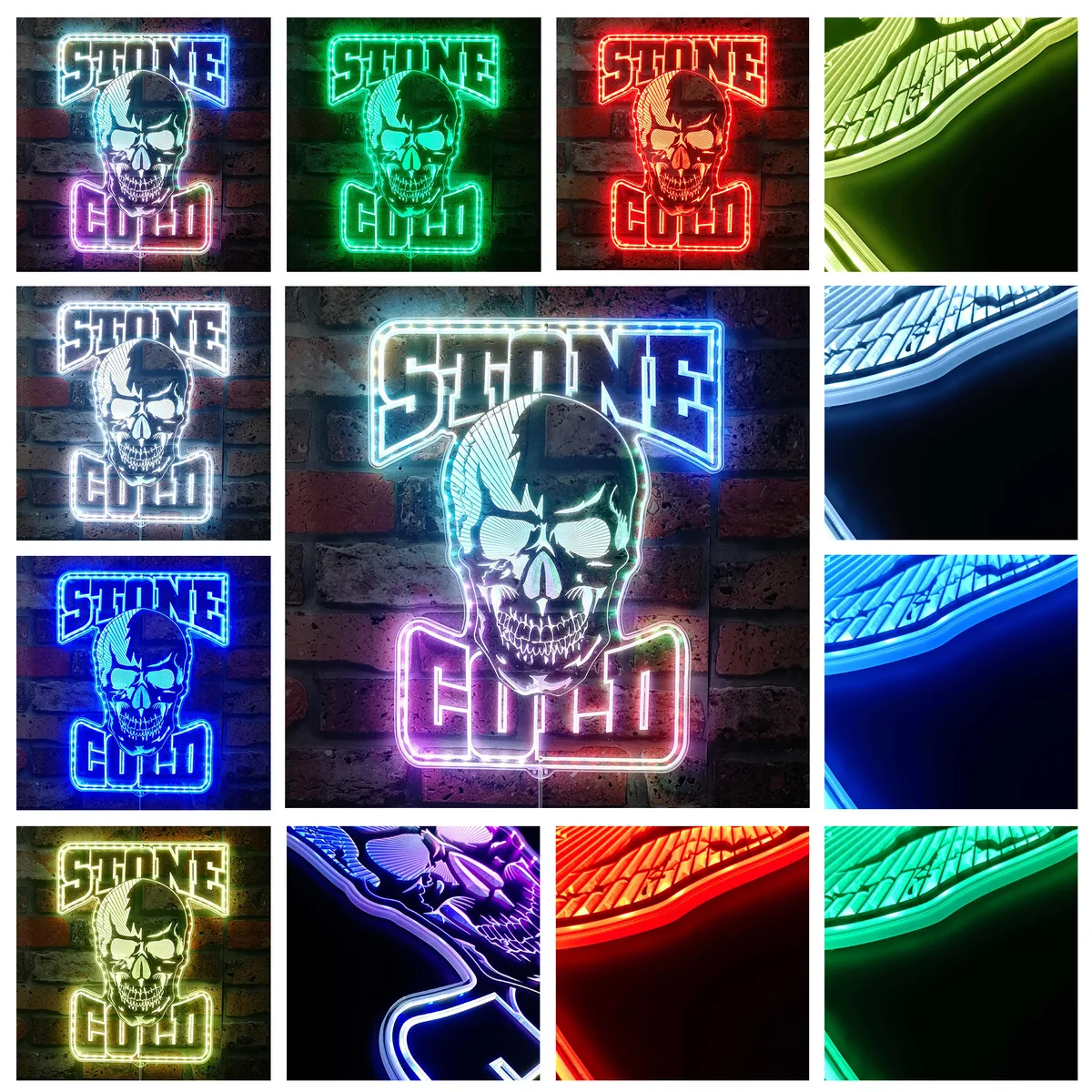 Stone Cold Logo RGB LED Sign